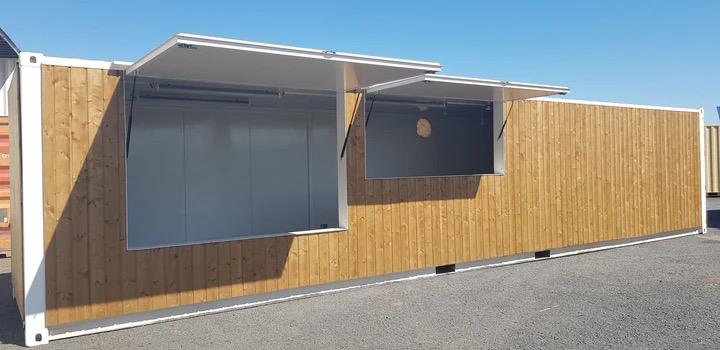 Barra contenedora de madera reforzada de 40 pies para almacenamiento industrial