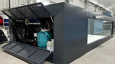 Piscina de polipropileno de 6,5mx2,5m con ventana de 4m