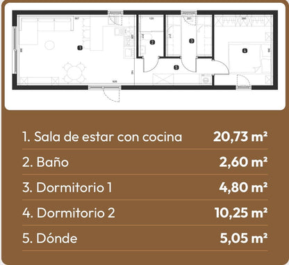 Casa móvil emerald 12,90 x 4,13 mt