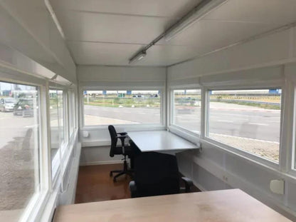 Contenedor de observación de 20 pies con estructura reforzada y ventanas panorámicas
