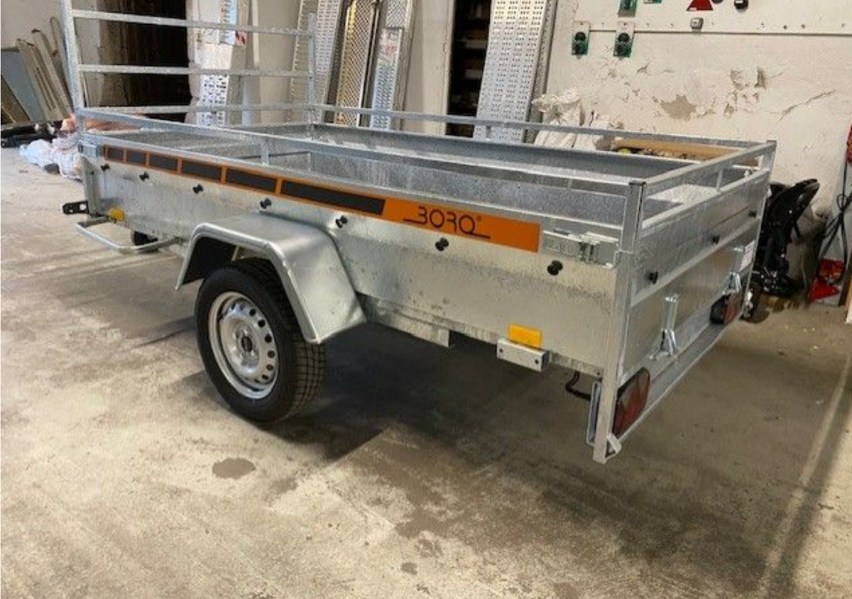 Remolque de carga BOG723 de 1 eje 233 x 132 cm – Chasis reforzado galvanizado en caliente, 500/750 kg