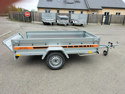 Remolque de carga BOG723 de 1 eje 233 x 132 cm – Chasis reforzado galvanizado en caliente, 500/750 kg