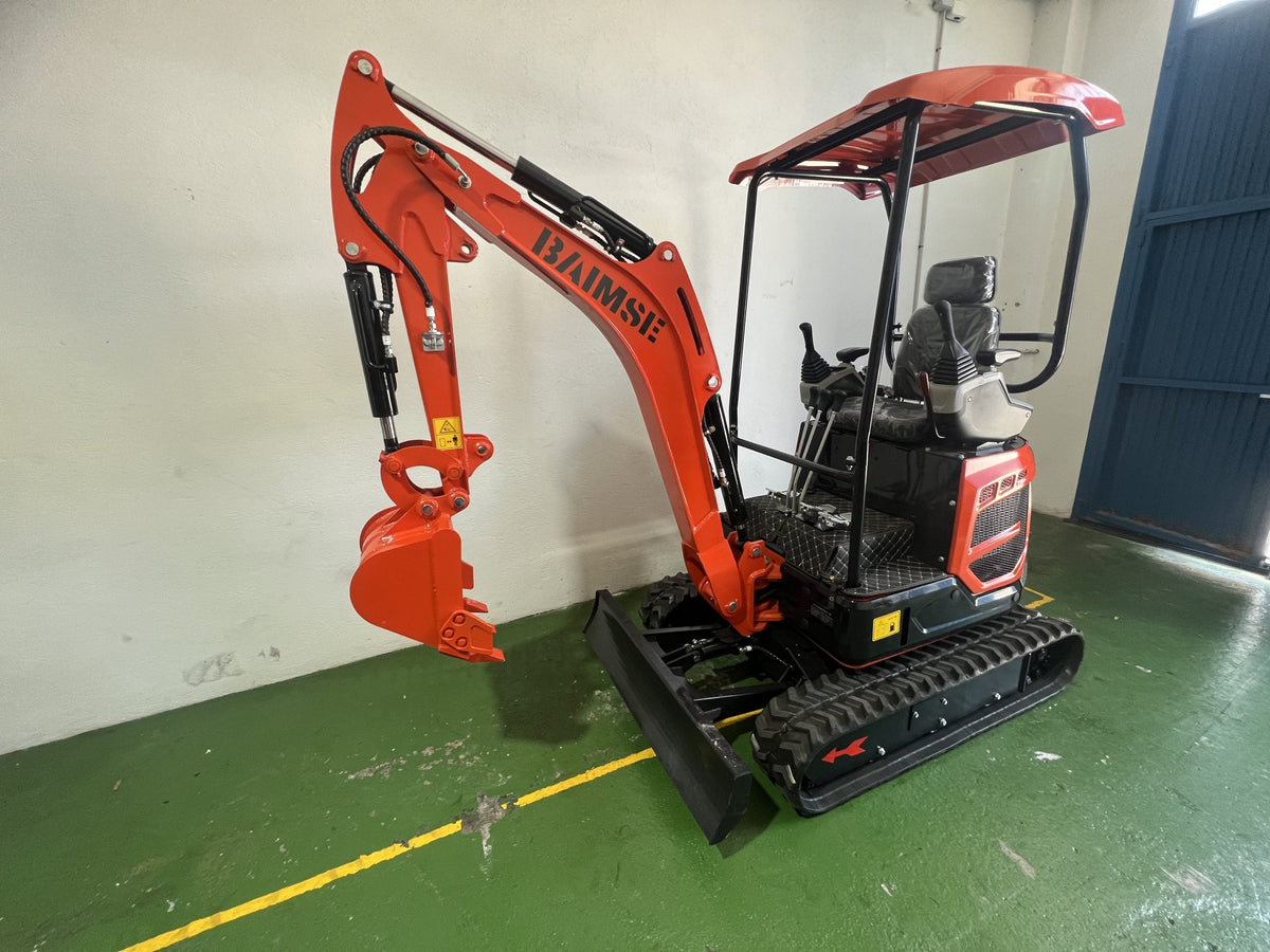 Mini Excavadora Giratoria BAIMSE 1800 kg, Motor Kubota de 3 Cilindros