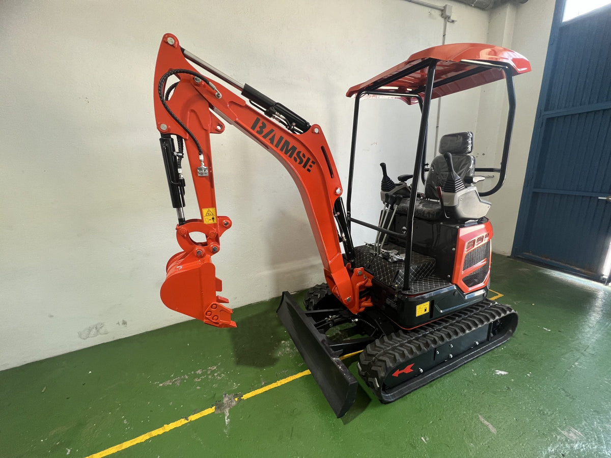 Mini Excavadora Giratoria BAIMSE 1800 kg, Motor Kubota de 3 Cilindros