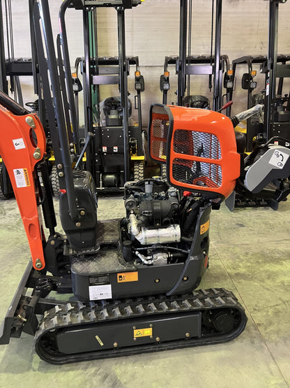 Mini excavadora de 1200 kg con motor Kubota de 3 cilindros y orugas retráctiles de 74 cm