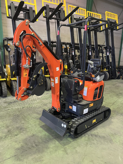 Mini excavadora de 1200 kg con motor Kubota de 3 cilindros y orugas retráctiles de 74 cm