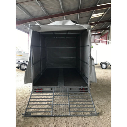 Remolque de plataforma multiusos – gran capacidad con laterales de malla alta 350 x 172 cm / 294 x 172 cm