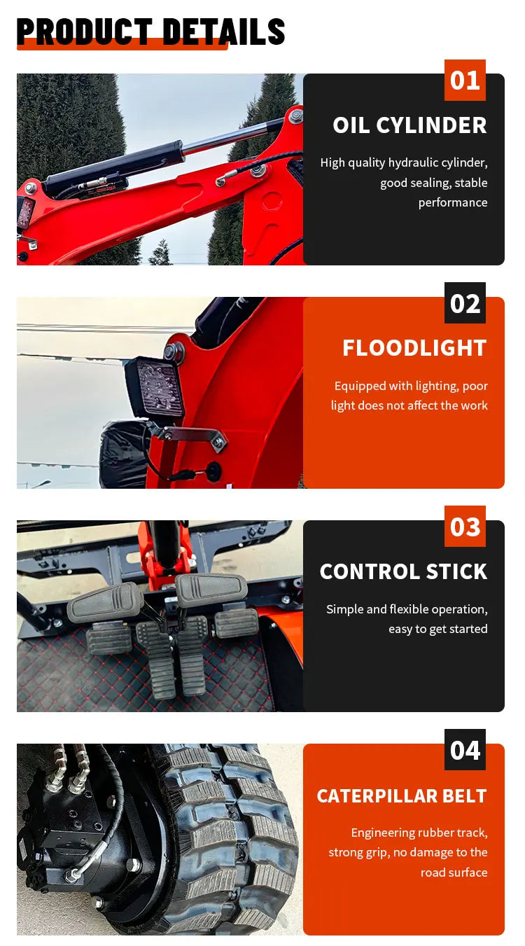 Miniexcavadora de orugas de 2.2 toneladas
